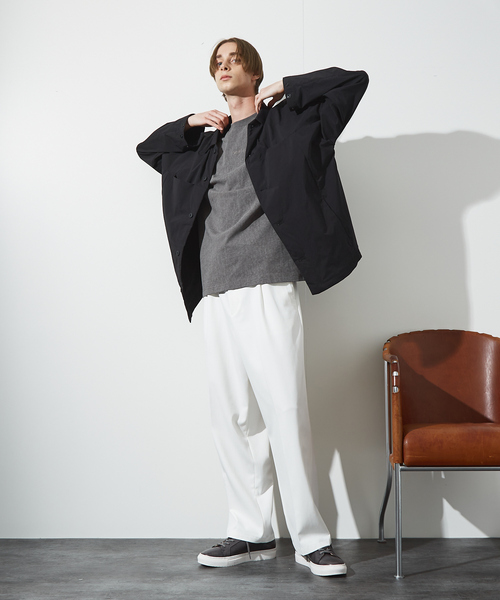 ABAHOUSE(アバハウス)の「【セットアップ対応】TUCK&DARTS シャツブルゾン / ドルマンスリーブ(シャツ/ブラウス・メンズ・ブラック/ベージュ・48/46)」の3枚目の写真