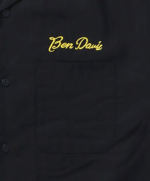 BEN DAVIS(ベンデイビス)の「【BEN DAVIS(ベンデイビス)】JUKEBOX O/C SHIRT / チェック シャツ 半袖 刺繍 オープンカラー(シャツ/ブラウス・メンズ・ブラック/アイボリー・MEDIUM/LARGE/X-LARGE)」の4枚目の写真
