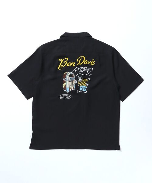 BEN DAVIS(ベンデイビス)の「【BEN DAVIS(ベンデイビス)】JUKEBOX O/C SHIRT / チェック シャツ 半袖 刺繍 オープンカラー(シャツ/ブラウス・メンズ・ブラック/アイボリー・MEDIUM/LARGE/X-LARGE)」の5枚目の写真