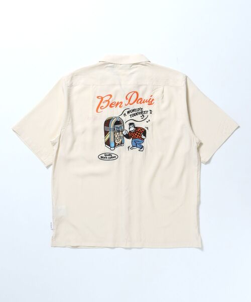 BEN DAVIS(ベンデイビス)の「【BEN DAVIS(ベンデイビス)】JUKEBOX O/C SHIRT / チェック シャツ 半袖 刺繍 オープンカラー(シャツ/ブラウス・メンズ・ブラック/アイボリー・MEDIUM/LARGE/X-LARGE)」の9枚目の写真