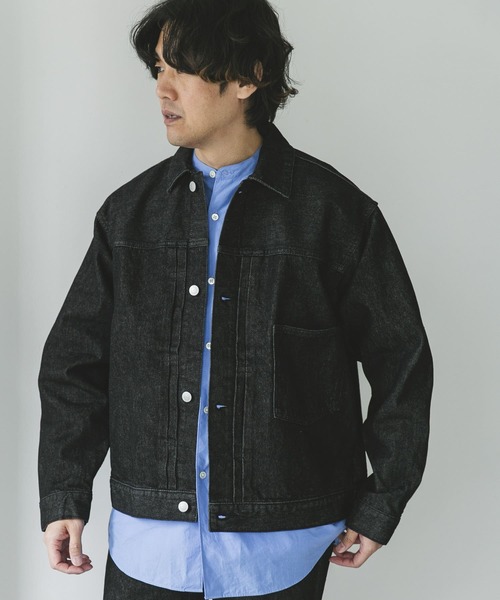 URBAN RESEARCH DOORS（アーバンリサーチドアーズ）の「13.3oz デニムジャケット（デニムジャケット・メンズ・ブラック/インディゴブルー・LARGE/MEDIUM）」の8枚目の写真