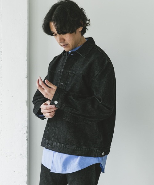 URBAN RESEARCH DOORS（アーバンリサーチドアーズ）の「13.3oz デニムジャケット（デニムジャケット・メンズ・ブラック/インディゴブルー・LARGE/MEDIUM）」の6枚目の写真