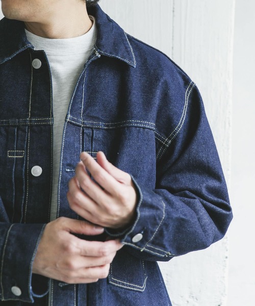 URBAN RESEARCH DOORS（アーバンリサーチドアーズ）の「13.3oz デニムジャケット（デニムジャケット・メンズ・ブラック/インディゴブルー・LARGE/MEDIUM）」の3枚目の写真