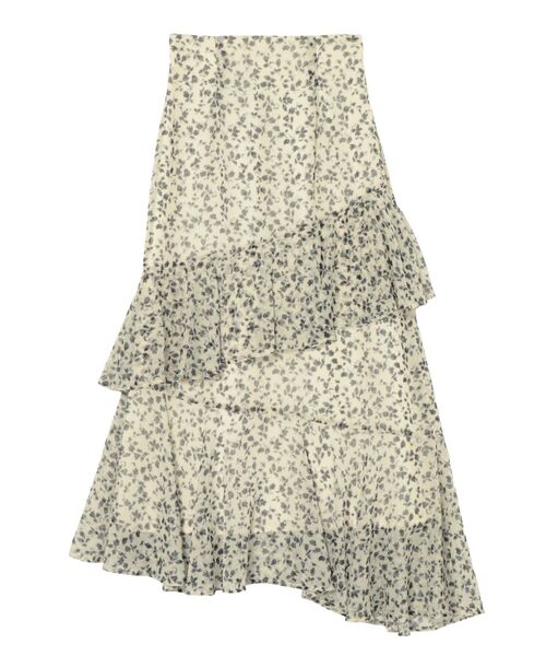 LAGUNAMOON（ラグナムーン）の「楊柳プリントアシンメトリーティアードスカート（スカート・レディース・ブラック/ライトグリーン/アイボリー・SMALL/MEDIUM）」の6枚目の写真