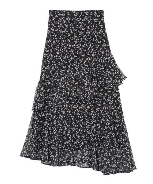 LAGUNAMOON（ラグナムーン）の「楊柳プリントアシンメトリーティアードスカート（スカート・レディース・ブラック/ライトグリーン/アイボリー・SMALL/MEDIUM）」の5枚目の写真