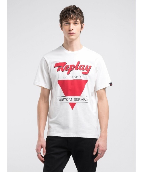 REPLAY(リプレイ)の「コットンジャ-ジーバイカープリントTシャツ(Tシャツ/カットソー・メンズ・ブルー/ホワイト・SMALL/MEDIUM/LARGE/X-LARGE)」の2枚目の写真