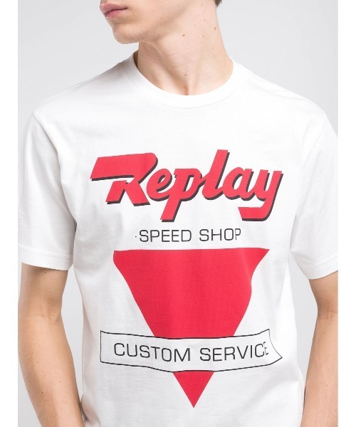 REPLAY(リプレイ)の「コットンジャ-ジーバイカープリントTシャツ(Tシャツ/カットソー・メンズ・ブルー/ホワイト・SMALL/MEDIUM/LARGE/X-LARGE)」の4枚目の写真
