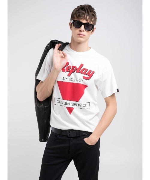REPLAY(リプレイ)の「コットンジャ-ジーバイカープリントTシャツ(Tシャツ/カットソー・メンズ・ブルー/ホワイト・SMALL/MEDIUM/LARGE/X-LARGE)」の6枚目の写真