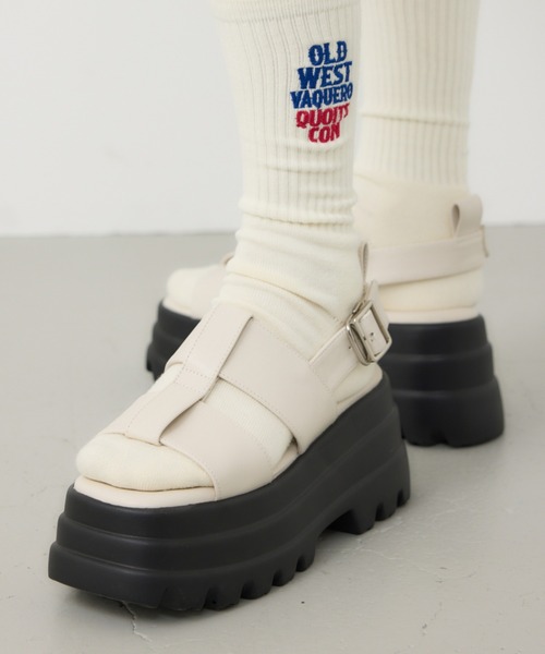 RODEO CROWNS WIDE BOWL（ロデオクラウンズワイドボウル）の「ボリュームソールグルカサンダル（サンダル・レディース・ブラック/ブルー/オフホワイト・LARGE/MEDIUM）」の8枚目の写真