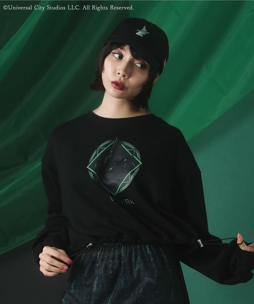 Green　Parks（グリーンパークス）の「■WICKED グラフィックショートスウェット（スウェット・レディース・ブラック/ピンク・FREE）」の4枚目の写真