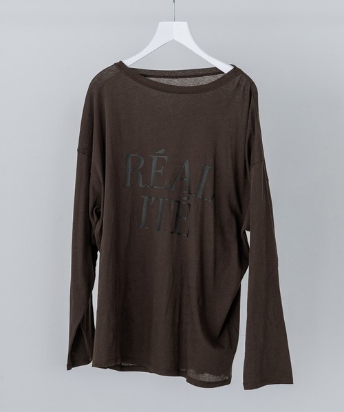 A part by（アパートバイ）の「シアーロゴロンT（Tシャツ/カットソー・レディース・チャコールグレー/ブラウン/オフホワイト・FREE）」の3枚目の写真
