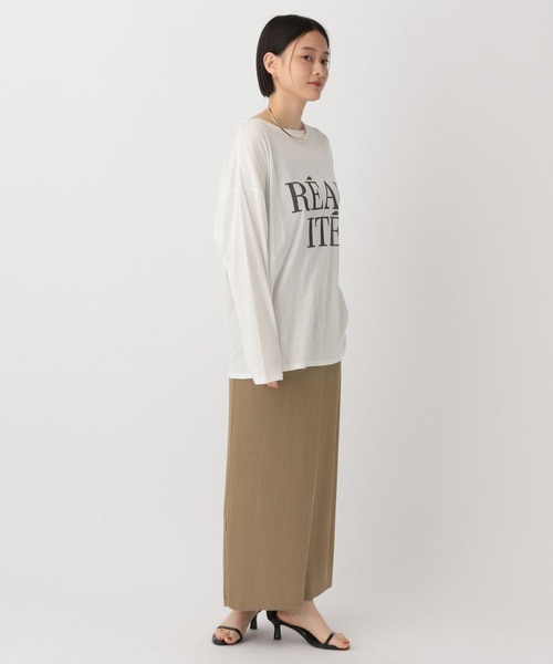 A part by（アパートバイ）の「シアーロゴロンT（Tシャツ/カットソー・レディース・チャコールグレー/ブラウン/オフホワイト・FREE）」の6枚目の写真