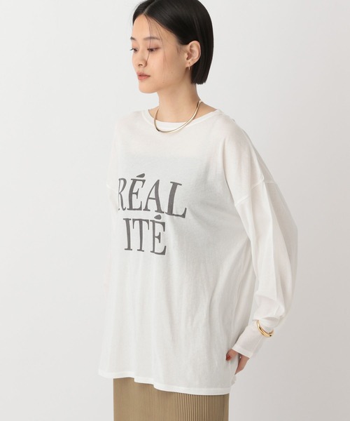 A part by（アパートバイ）の「シアーロゴロンT（Tシャツ/カットソー・レディース・チャコールグレー/ブラウン/オフホワイト・FREE）」の8枚目の写真