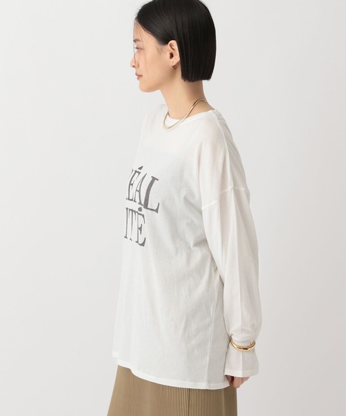 A part by（アパートバイ）の「シアーロゴロンT（Tシャツ/カットソー・レディース・チャコールグレー/ブラウン/オフホワイト・FREE）」の10枚目の写真