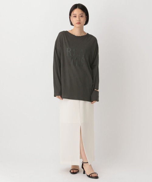 A part by（アパートバイ）の「シアーロゴロンT（Tシャツ/カットソー・レディース・チャコールグレー/ブラウン/オフホワイト・FREE）」の18枚目の写真