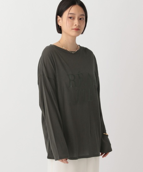A part by（アパートバイ）の「シアーロゴロンT（Tシャツ/カットソー・レディース・チャコールグレー/ブラウン/オフホワイト・FREE）」の21枚目の写真