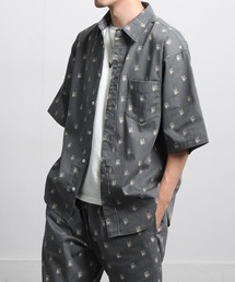 ZIP FIVE | 【CORISCO】 TCツイル アニマル プリント ショートスリーブ シャツ / 猫 / 犬 / 半袖(シャツ/ブラウス)