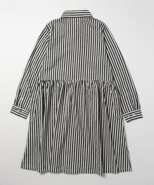 BEAMS BOY（ビームスボーイ）の「BEAMS BOY / ネル切替 ロングスリーブ（シャツワンピース・レディース・ホワイト/インディゴブルー/ネイビー・ONE SIZE）」の7枚目の写真