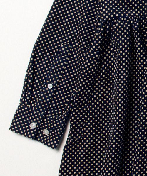 BEAMS BOY（ビームスボーイ）の「BEAMS BOY / ネル切替 ロングスリーブ（シャツワンピース・レディース・ホワイト/インディゴブルー/ネイビー・ONE SIZE）」の21枚目の写真