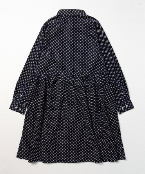 BEAMS BOY（ビームスボーイ）の「BEAMS BOY / ネル切替 ロングスリーブ（シャツワンピース・レディース・ホワイト/インディゴブルー/ネイビー・ONE SIZE）」の9枚目の写真