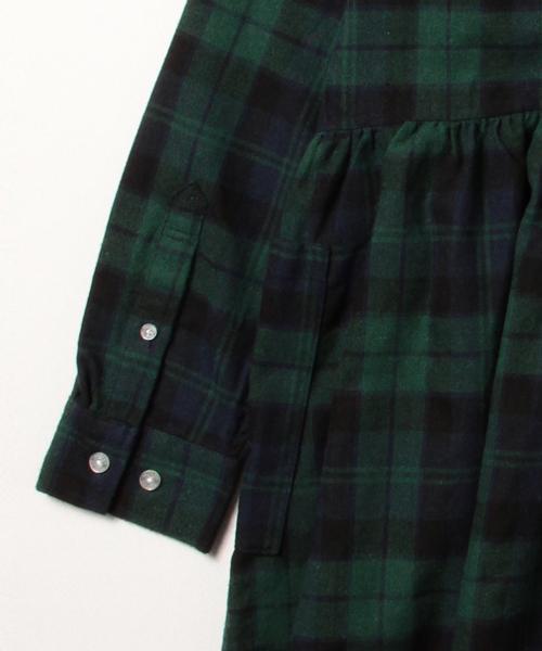 BEAMS BOY（ビームスボーイ）の「BEAMS BOY / ネル切替 ロングスリーブ（シャツワンピース・レディース・ホワイト/インディゴブルー/ネイビー・ONE SIZE）」の18枚目の写真