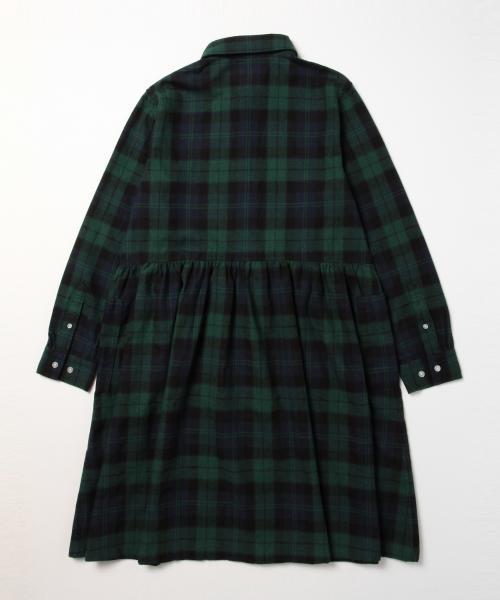 BEAMS BOY（ビームスボーイ）の「BEAMS BOY / ネル切替 ロングスリーブ（シャツワンピース・レディース・ホワイト/インディゴブルー/ネイビー・ONE SIZE）」の22枚目の写真