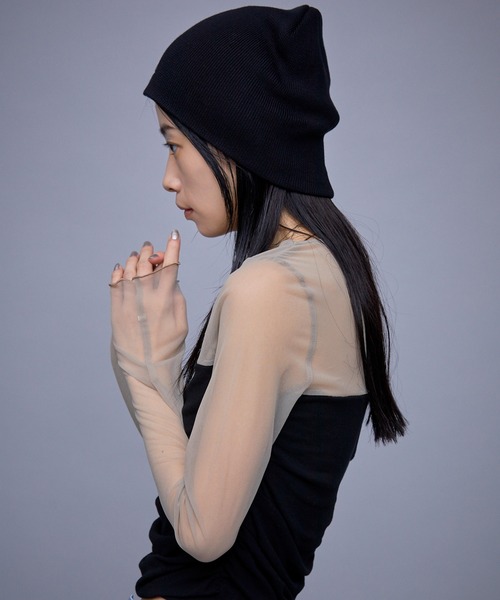 THINGS THAT MATTER（シングス ザット マター）の「THINGS THAT MATTER SHEER & DRAPE RIB TOPS（その他トップス・レディース・ベージュ/ブラック・FREE）」の8枚目の写真