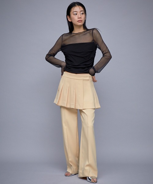 THINGS THAT MATTER（シングス ザット マター）の「THINGS THAT MATTER SHEER & DRAPE RIB TOPS（その他トップス・レディース・ベージュ/ブラック・FREE）」の13枚目の写真