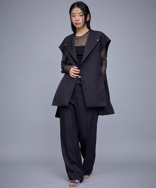 THINGS THAT MATTER（シングス ザット マター）の「THINGS THAT MATTER SHEER & DRAPE RIB TOPS（その他トップス・レディース・ベージュ/ブラック・FREE）」の12枚目の写真