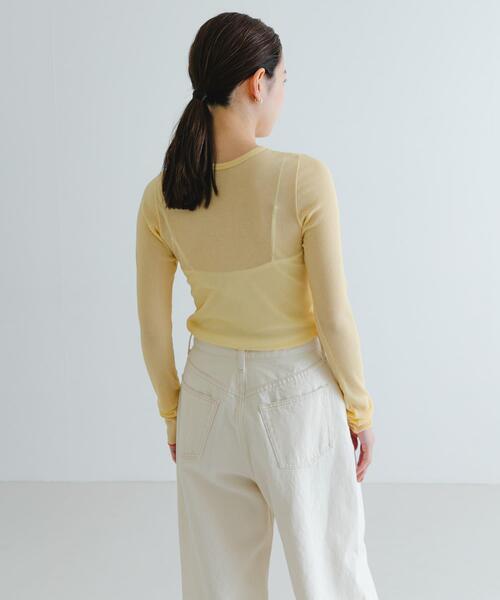 URBAN RESEARCH(アーバンリサーチ)の「『MADE IN JAPAN』シアーテレコカットソー(Tシャツ/カットソー・レディース・ネイビー/ホワイト/イエロー系その他・FREE)」の7枚目の写真