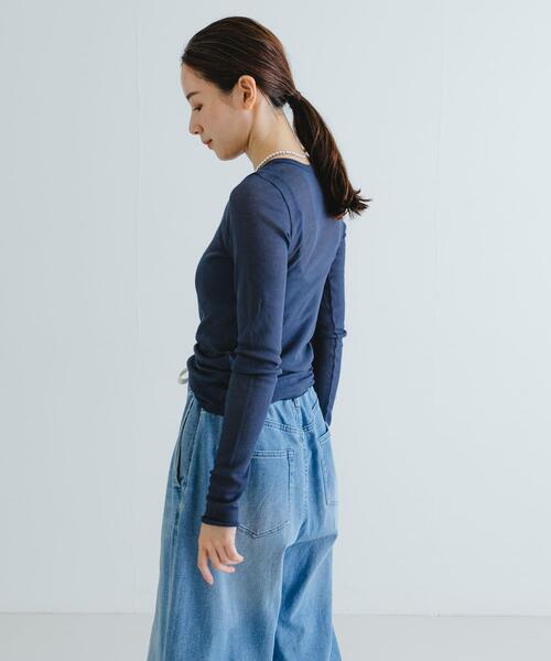 URBAN RESEARCH(アーバンリサーチ)の「『MADE IN JAPAN』シアーテレコカットソー(Tシャツ/カットソー・レディース・ネイビー/ホワイト/イエロー系その他・FREE)」の16枚目の写真