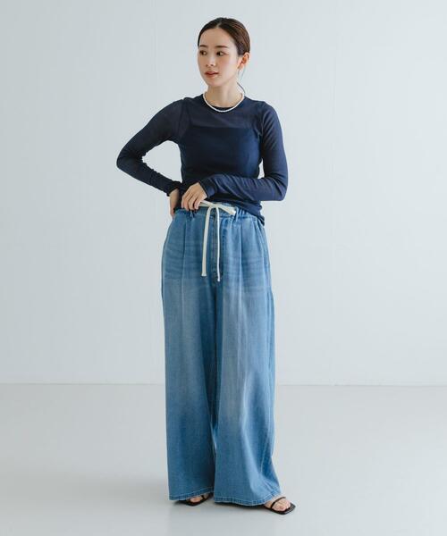 URBAN RESEARCH(アーバンリサーチ)の「『MADE IN JAPAN』シアーテレコカットソー(Tシャツ/カットソー・レディース・ネイビー/ホワイト/イエロー系その他・FREE)」の19枚目の写真