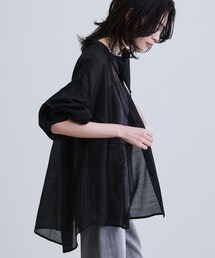 GALLEST | シアーローンミドル丈シャツ/シアーシャツ/シアートップス【洗える】(シャツ/ブラウス)