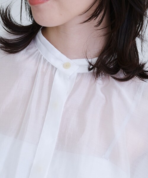 GALLEST / ギャレスト シアーローンミドル丈シャツ/シアーシャツ/シアートップス【洗える/夏服】 シアーローンミドル丈シャツ/シアーシャツ/シアートップス