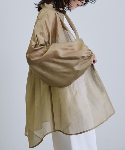 GALLEST / ギャレスト シアーローンミドル丈シャツ/シアーシャツ/シアートップス【洗える/夏服】 シアーローンミドル丈シャツ/シアーシャツ/シアートップス