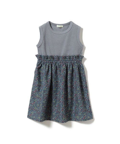 BEAMS mini（ビームスミニ）の「フラワー 切替 ノースリーブ ワンピース 2025SS（90～150cm）（ワンピース・キッズ・イエロー/ブルー系その他/オフホワイト・90/100/110/120/130/140/150）」の2枚目の写真