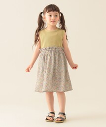 BEAMS mini（ビームスミニ）の「フラワー 切替 ノースリーブ ワンピース 2025SS（90～150cm）（ワンピース）」