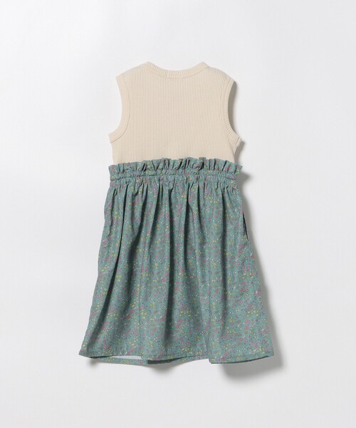 セール】フラワー 切替 ノースリーブ ワンピース 2025SS（90