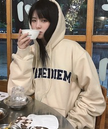 VIBGYOR | [NARULA/ナルラ]カレッジスタイル オーバーサイズ ジップ パーカー(CZ)(パーカー)