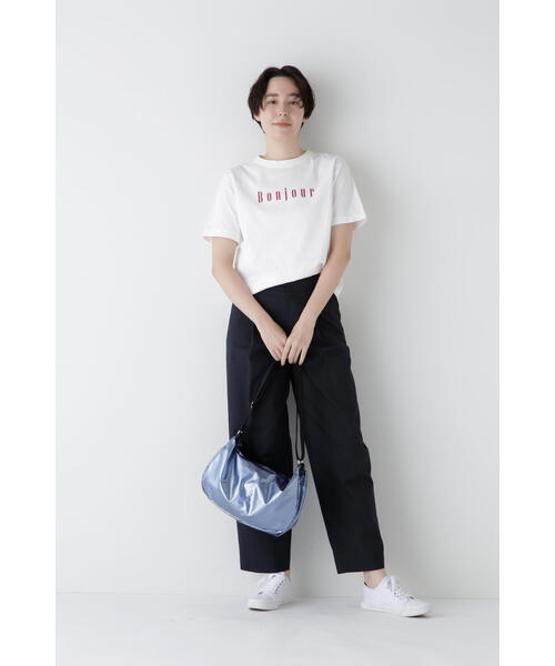 human woman（ヒューマンウーマン）の「◆リサイクルコットン度詰天竺Ｔシャツ（Tシャツ/カットソー・レディース・カーキ/ライトグリーン/ボルドー/ネイビー・MEDIUM）」の10枚目の写真