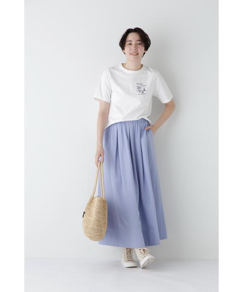human woman（ヒューマンウーマン）の「◆リサイクルコットン度詰天竺Ｔシャツ（Tシャツ/カットソー・レディース・カーキ/ライトグリーン/ボルドー/ネイビー・MEDIUM）」の20枚目の写真