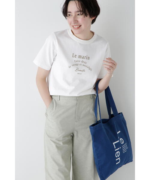 human woman（ヒューマンウーマン）の「◆リサイクルコットン度詰天竺Ｔシャツ（Tシャツ/カットソー・レディース・カーキ/ライトグリーン/ボルドー/ネイビー・MEDIUM）」の8枚目の写真