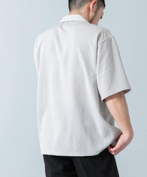 URBAN RESEARCH ROSSO MEN（アーバンリサーチロッソメン）の「『WEB限定』『セットアップ対応/XLサイズあり』リネンライクオープンカラー半袖オーバーシャツ（シャツ/ブラウス・メンズ・ライトグレー/ネイビー/ブラック・MEDIUM/X-LARGE/LARGE）」の6枚目の写真