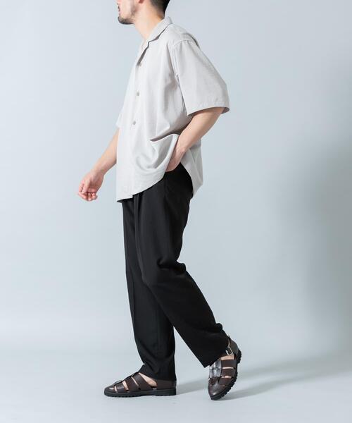 URBAN RESEARCH ROSSO MEN（アーバンリサーチロッソメン）の「『WEB限定』『セットアップ対応/XLサイズあり』リネンライクオープンカラー半袖オーバーシャツ（シャツ/ブラウス・メンズ・ライトグレー/ネイビー/ブラック・MEDIUM/X-LARGE/LARGE）」の10枚目の写真