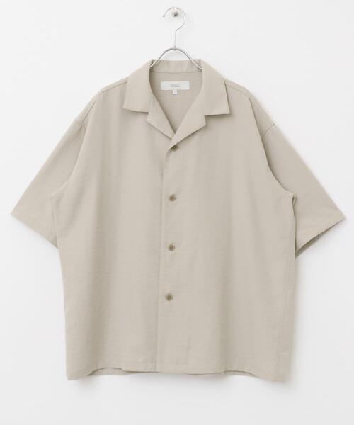 URBAN RESEARCH ROSSO MEN（アーバンリサーチロッソメン）の「『WEB限定』『セットアップ対応/XLサイズあり』リネンライクオープンカラー半袖オーバーシャツ（シャツ/ブラウス・メンズ・ライトグレー/ネイビー/ブラック・MEDIUM/X-LARGE/LARGE）」の12枚目の写真