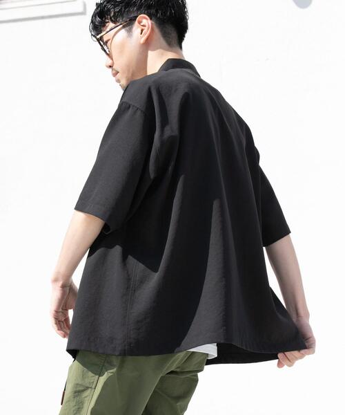 URBAN RESEARCH ROSSO MEN（アーバンリサーチロッソメン）の「『WEB限定』『セットアップ対応/XLサイズあり』リネンライクオープンカラー半袖オーバーシャツ（シャツ/ブラウス・メンズ・ライトグレー/ネイビー/ブラック・MEDIUM/X-LARGE/LARGE）」の15枚目の写真