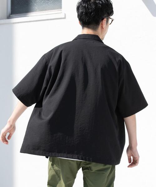 URBAN RESEARCH ROSSO MEN（アーバンリサーチロッソメン）の「『WEB限定』『セットアップ対応/XLサイズあり』リネンライクオープンカラー半袖オーバーシャツ（シャツ/ブラウス・メンズ・ライトグレー/ネイビー/ブラック・MEDIUM/X-LARGE/LARGE）」の16枚目の写真