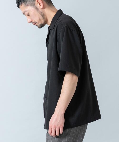 URBAN RESEARCH ROSSO MEN（アーバンリサーチロッソメン）の「『WEB限定』『セットアップ対応/XLサイズあり』リネンライクオープンカラー半袖オーバーシャツ（シャツ/ブラウス・メンズ・ライトグレー/ネイビー/ブラック・MEDIUM/X-LARGE/LARGE）」の22枚目の写真