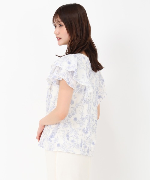 MISCH MASCH(ミッシュマッシュ)の「パールダブルフリル袖ブラウス(シャツ/ブラウス・レディース・ブラック/ブルー/ラベンダー/ホワイト/ライトグリーン・フリ-)」の15枚目の写真