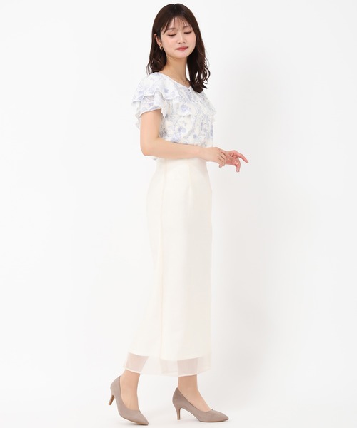 MISCH MASCH(ミッシュマッシュ)の「パールダブルフリル袖ブラウス(シャツ/ブラウス・レディース・ブラック/ブルー/ラベンダー/ホワイト/ライトグリーン・フリ-)」の7枚目の写真